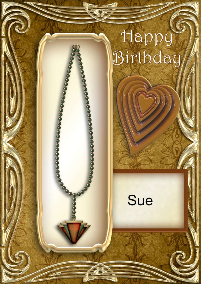 Art Deco Necklace - card made with Crafty Bob's Card Creator