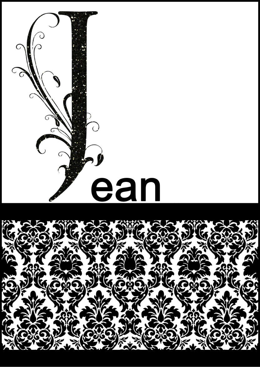 Damask Monogram Letter J Card - card made with Crafty Bob's Card Creator