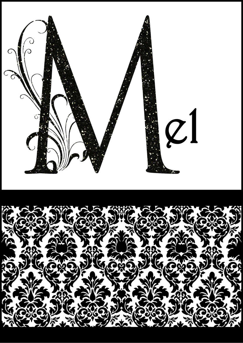 Damask Monogram Letter m Card - card made with Crafty Bob's Card Creator
