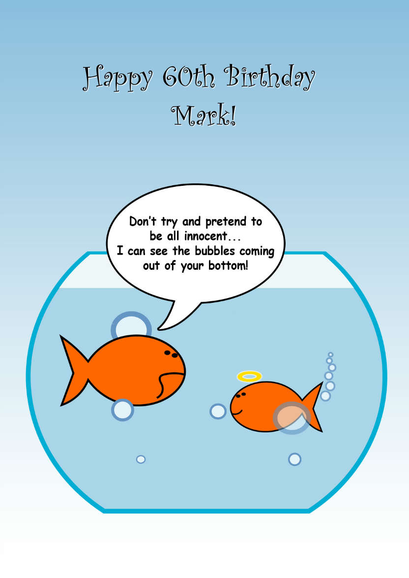 Naughty Goldfish Humorous Card - card made with Crafty Bob's Card Creator