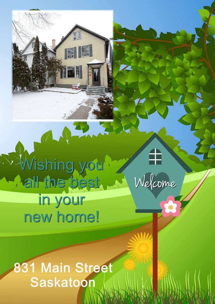 New Home Photo Card - card made with Crafty Bob's Card Creator