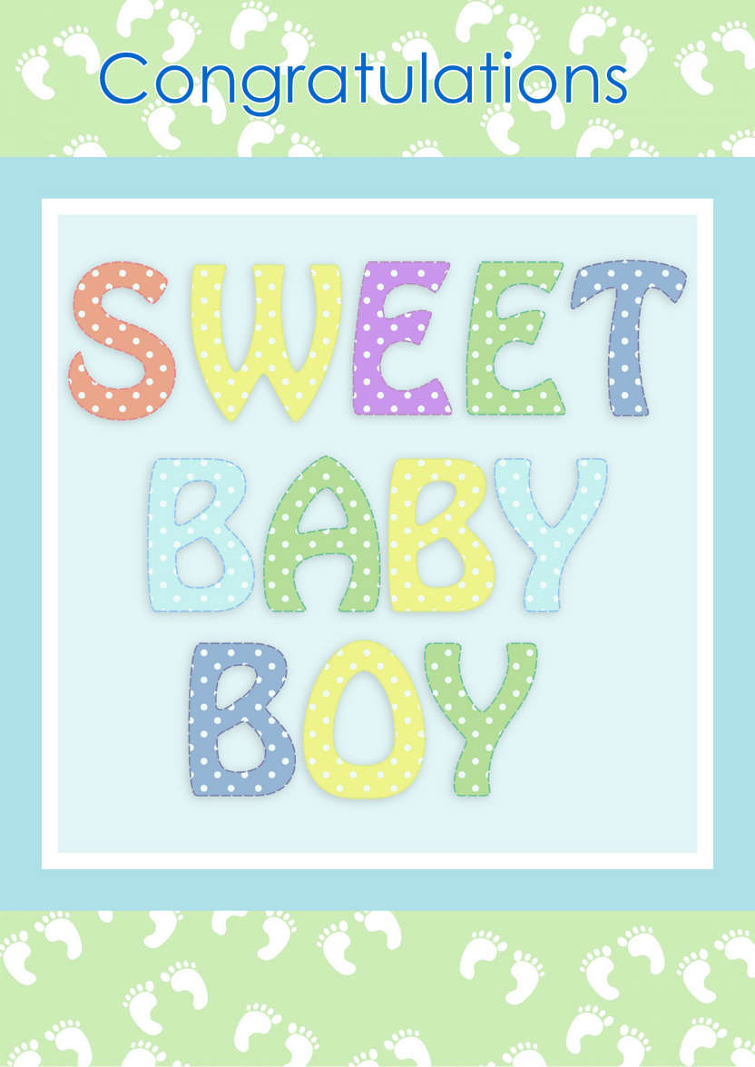 Sweet Baby Boy - card made with Crafty Bob's Card Creator