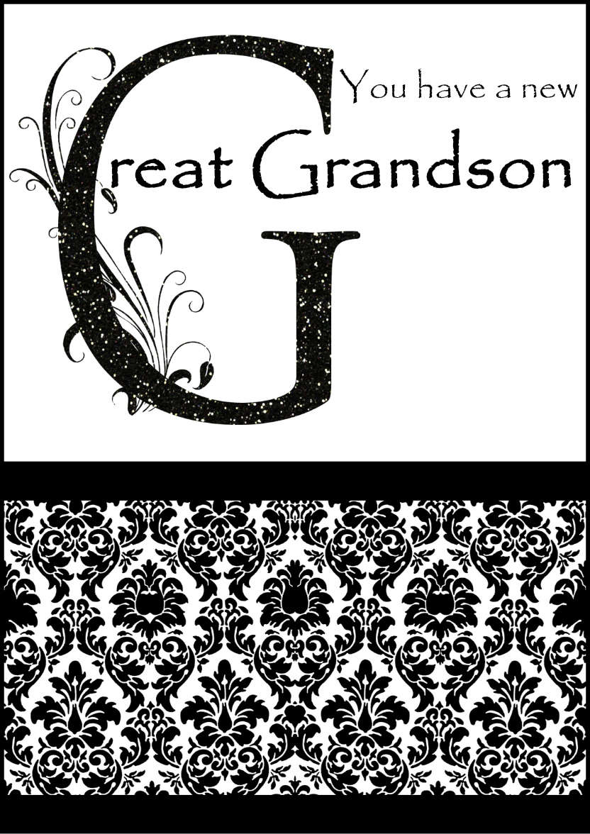 Damask Monogram Letter g Card - card made with Crafty Bob's Card Creator