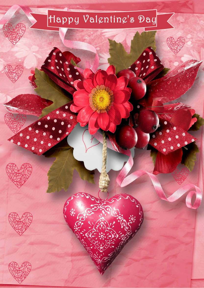 Floral Heart Cluster - card made with Crafty Bob's Card Creator