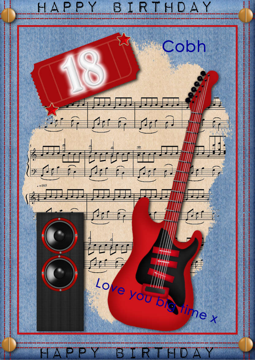 Musical Birthday - card made with Crafty Bob's Card Creator