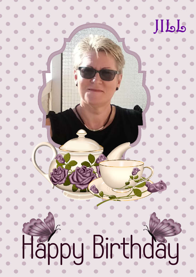 Birthday Tea Time - card made with Crafty Bob's Card Creator