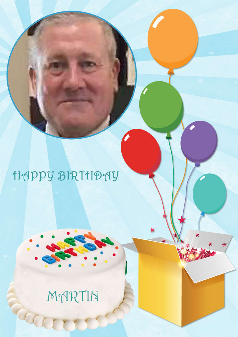 Birthday Surprise Photo Card - card made with Crafty Bob's Card Creator