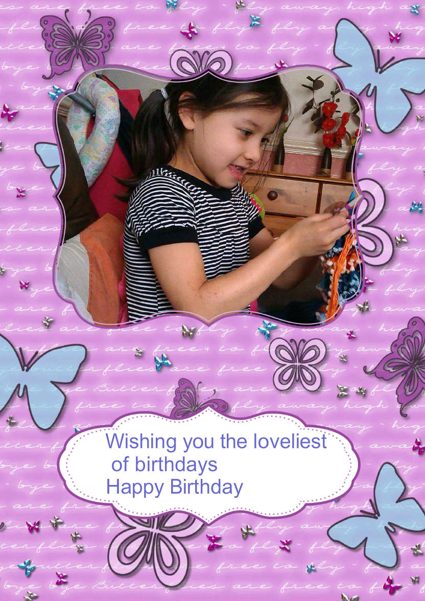 Butterfly Background Photo Card - card made with Crafty Bob's Card Creator