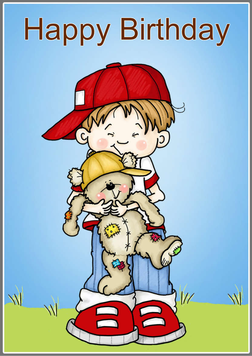 Birthday Bear Hugs - card made with Crafty Bob's Card Creator
