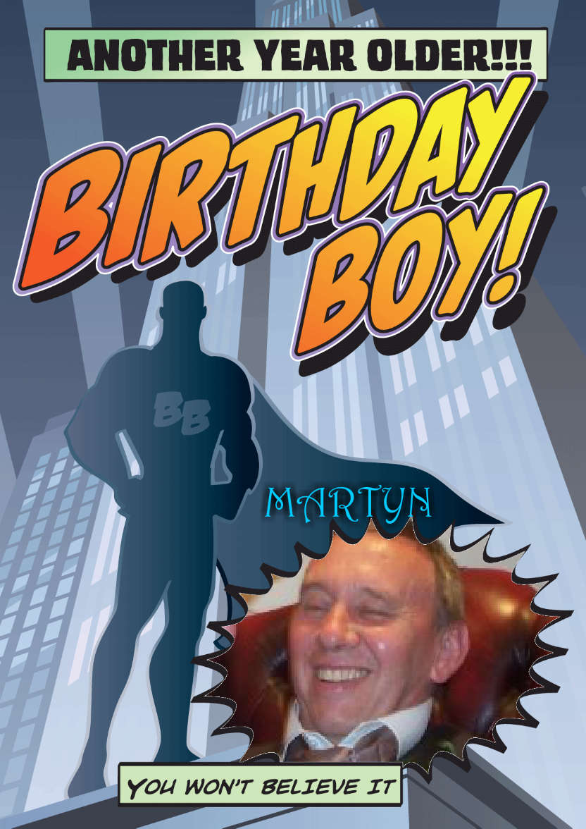 Birthday Boy - card made with Crafty Bob's Card Creator