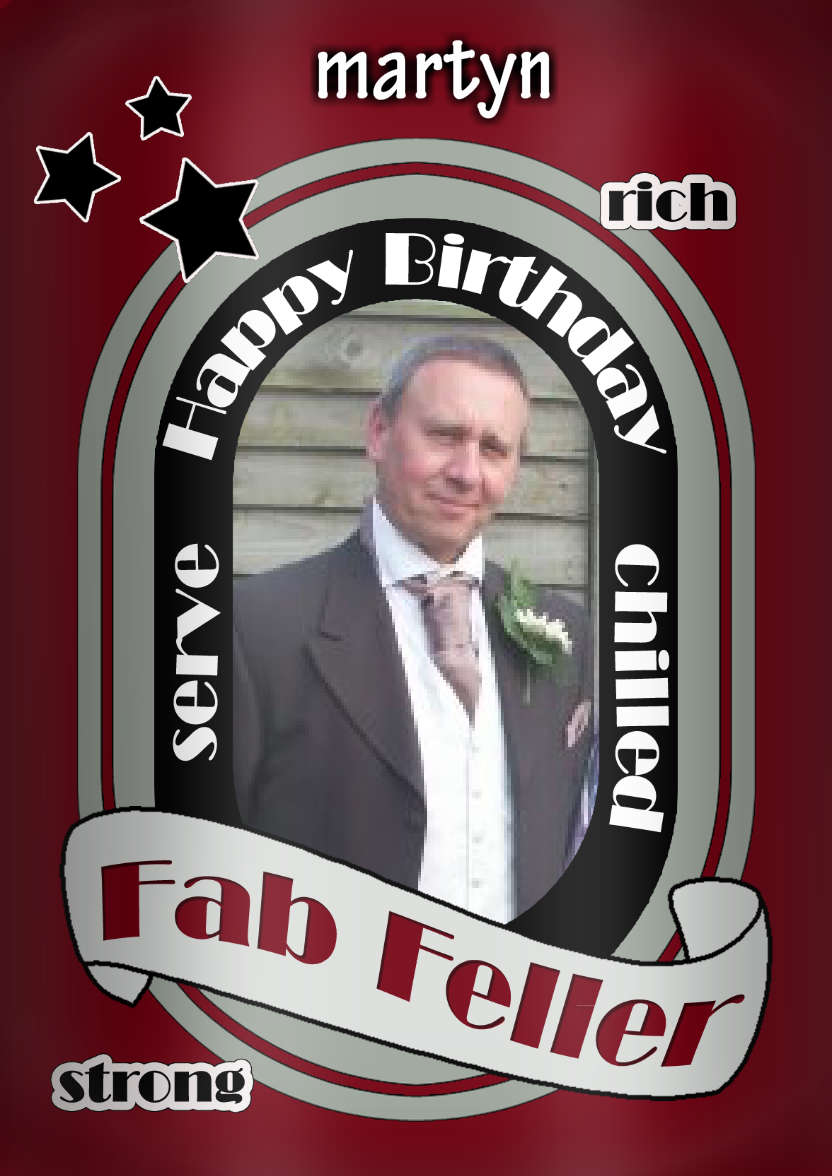 Fab Feller Beer Can Birthday Photo Upload Card - card made with Crafty Bob's Card Creator