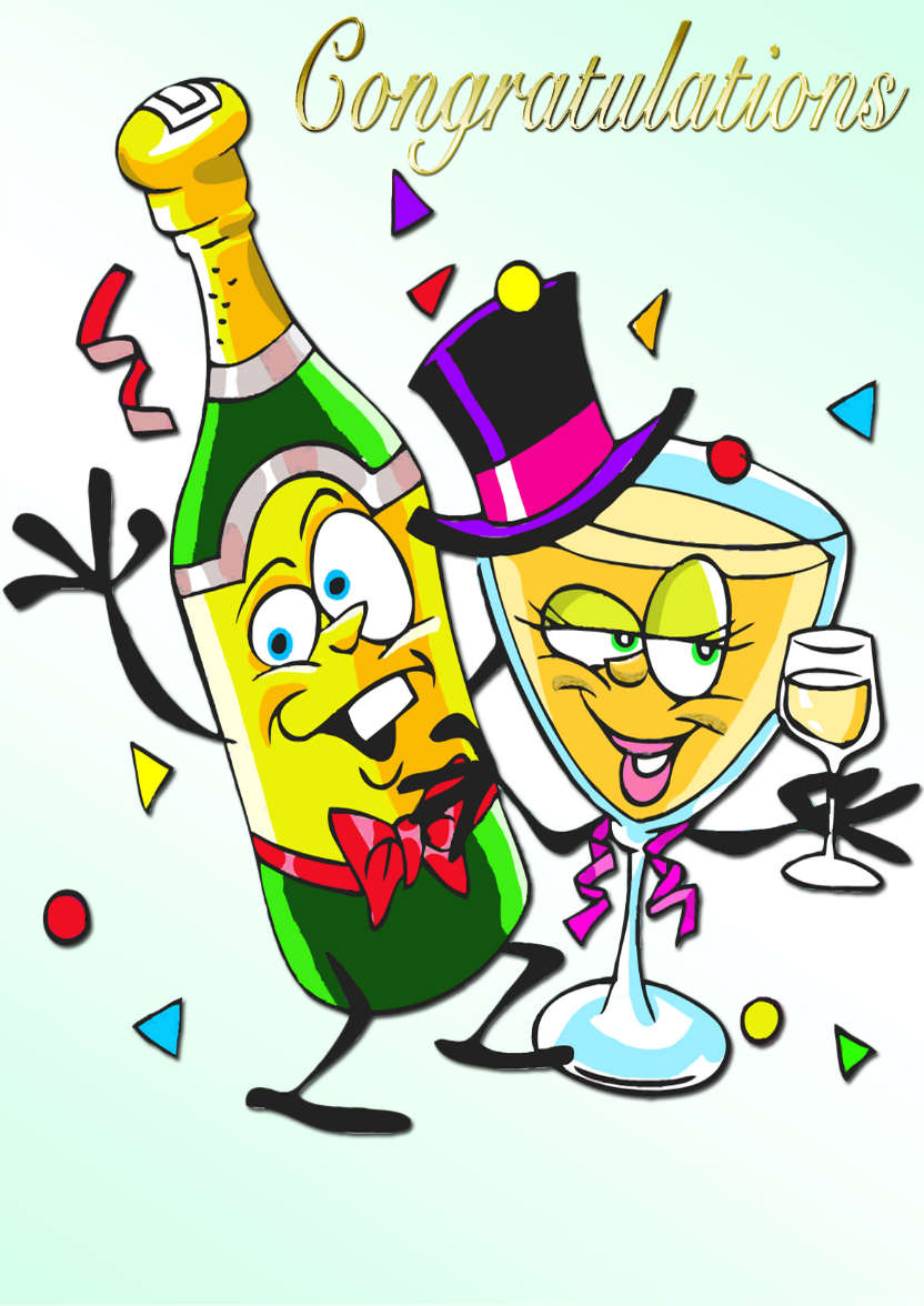 Cartoon Congratulations Card - card made with Crafty Bob's Card Creator