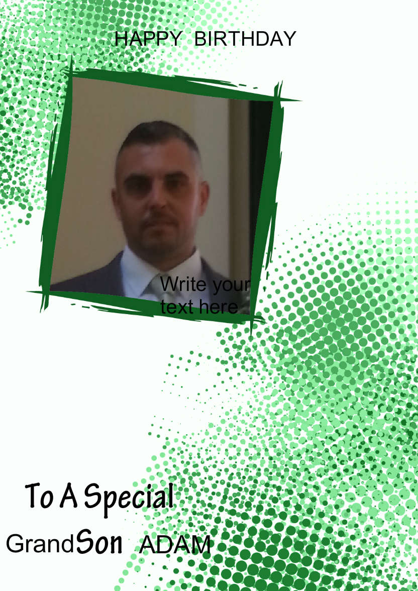 Grunge Frame Aperture Card Green - card made with Crafty Bob's Card Creator