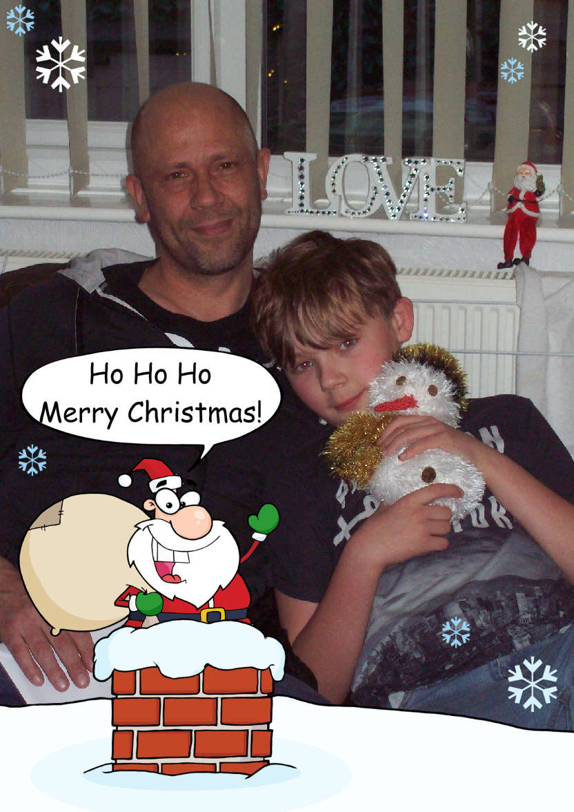 Santa Down the Chimney Photo Card - card made with Crafty Bob's Card Creator