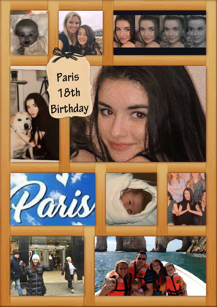 Wooden Collage Frame Card - card made with Crafty Bob's Card Creator