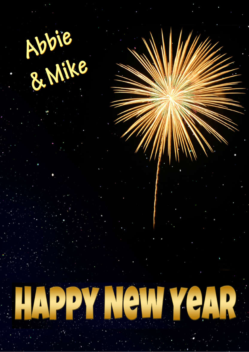 Firework New Year Card - card made with Crafty Bob's Card Creator