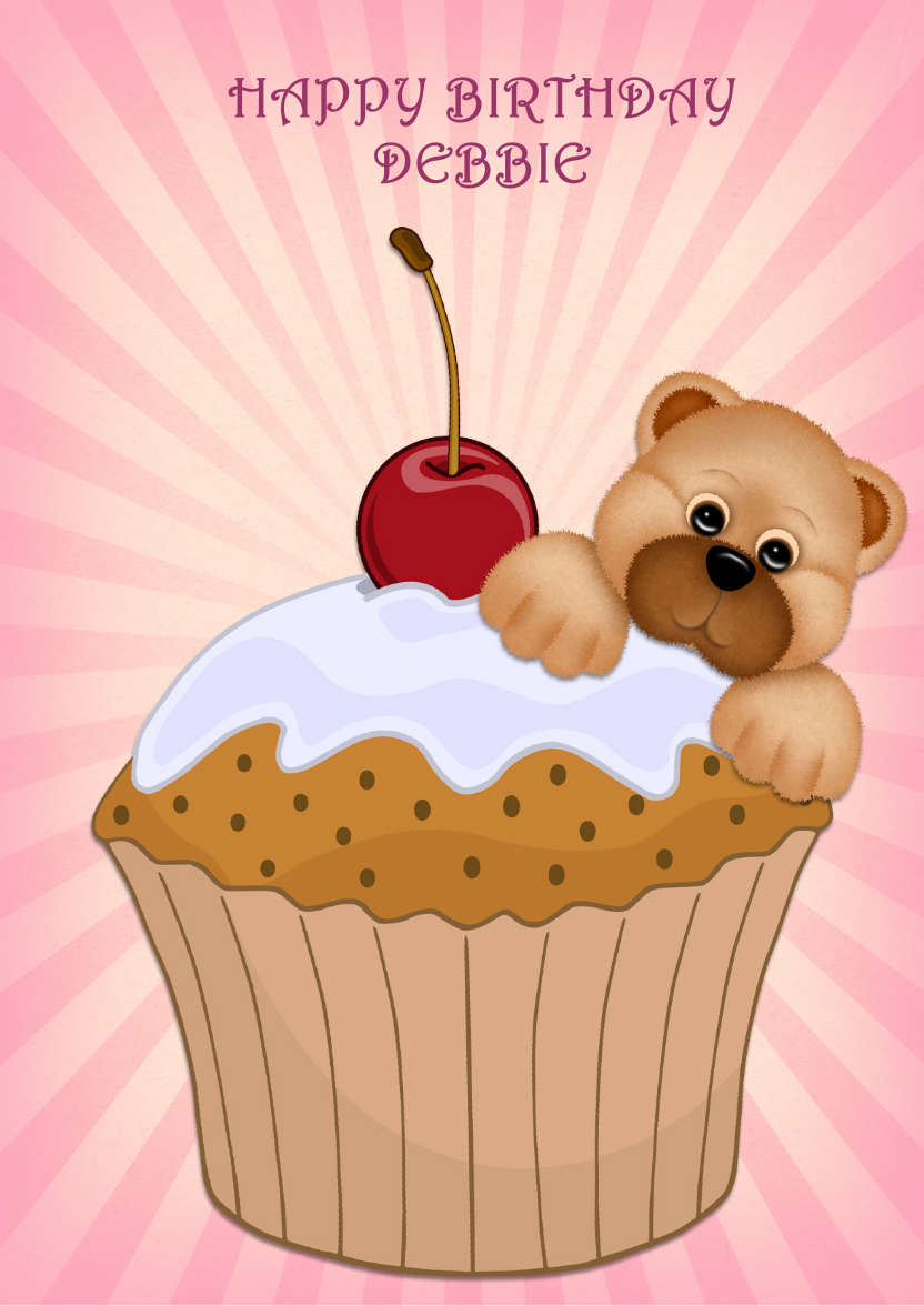 Cupcake Bear - card made with Crafty Bob's Card Creator