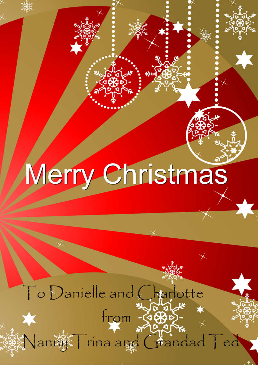 Gold and Red Ornate Snowflakes Christmas Card Front - card made with Crafty Bob's Card Creator