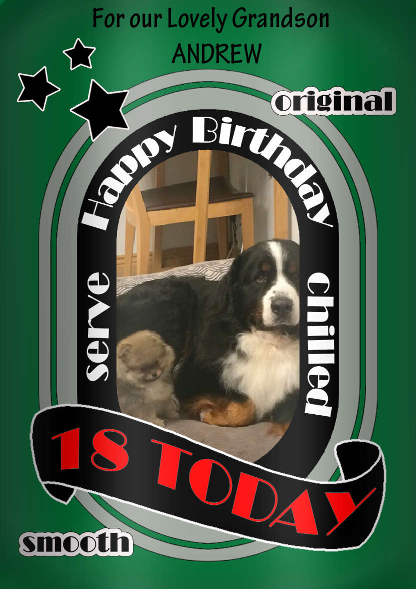 Beer Can 18th Birthday Photo Upload Card - card made with Crafty Bob's Card Creator