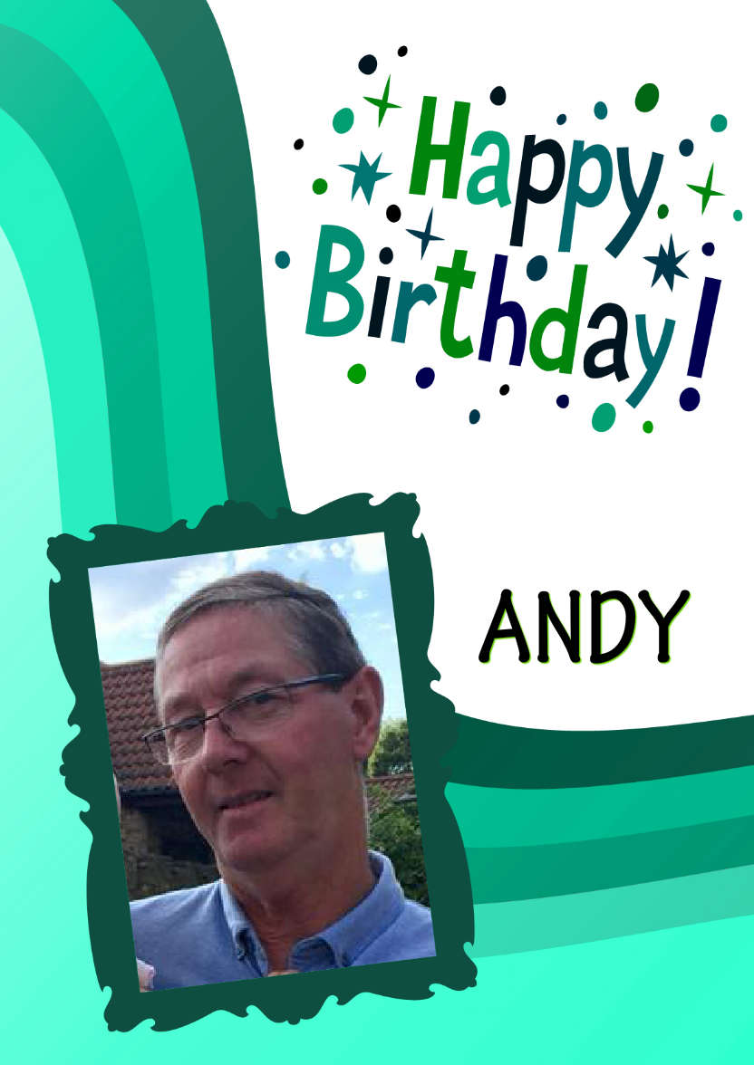 Green Birthday Wave Aperture Card Front - card made with Crafty Bob's Card Creator