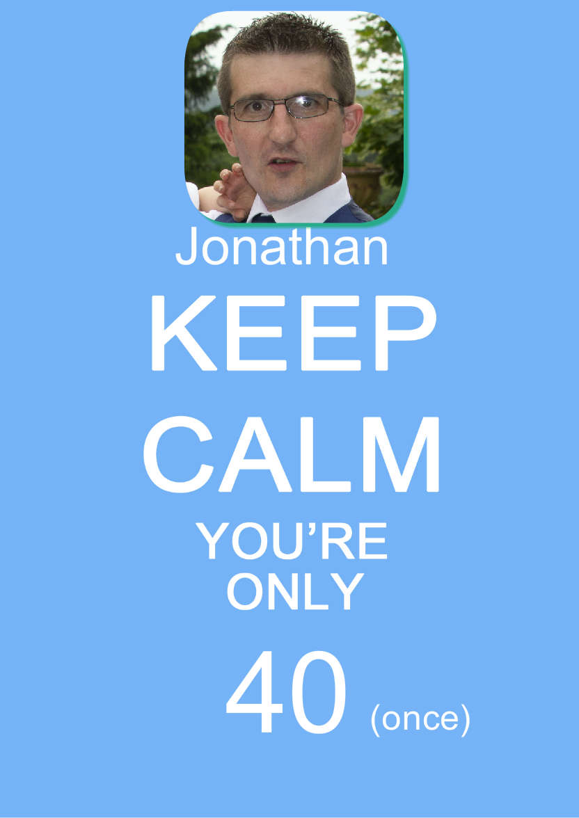 Keep Calm You're Only -  Blue - card made with Crafty Bob's Card Creator