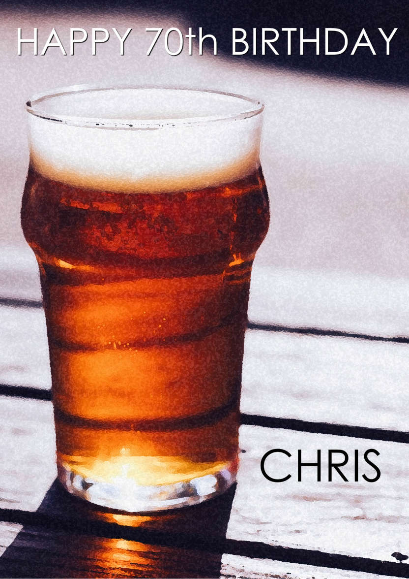 Mine's a Pint Any Occasion Card - card made with Crafty Bob's Card Creator