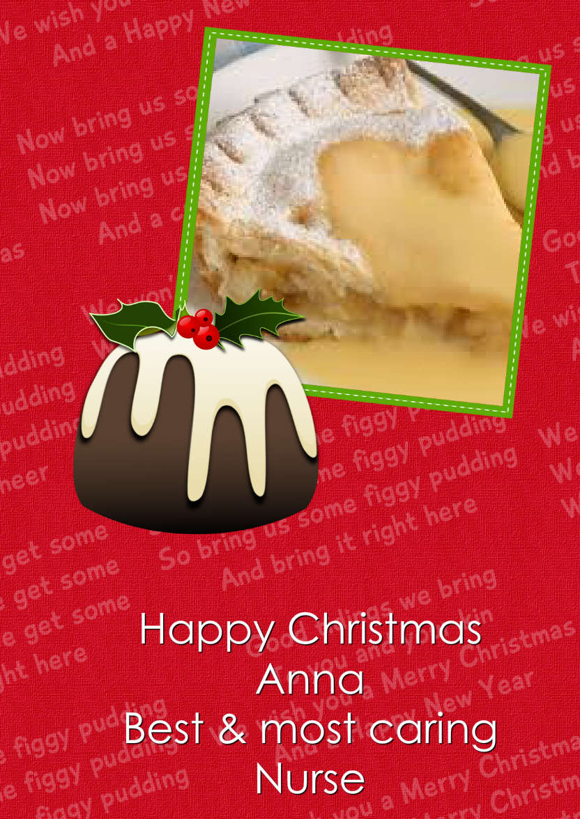 Christmas Figgy Pudding Photo Card - card made with Crafty Bob's Card Creator