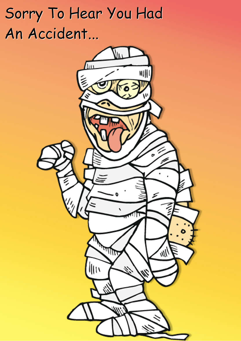 Humorous Mummy Get Well Soon Card - card made with Crafty Bob's Card Creator