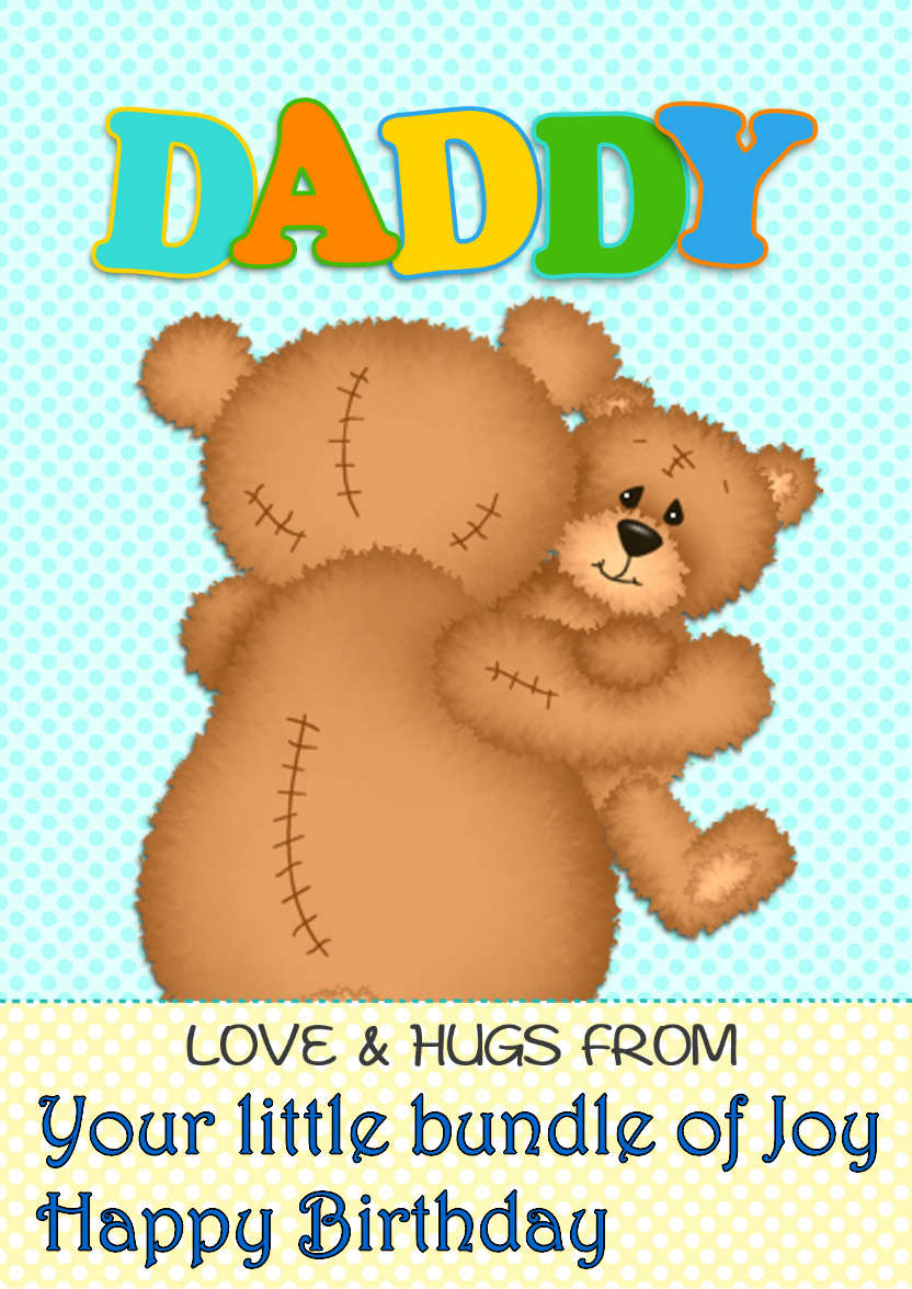 Bear Hug Daddy Card - card made with Crafty Bob's Card Creator