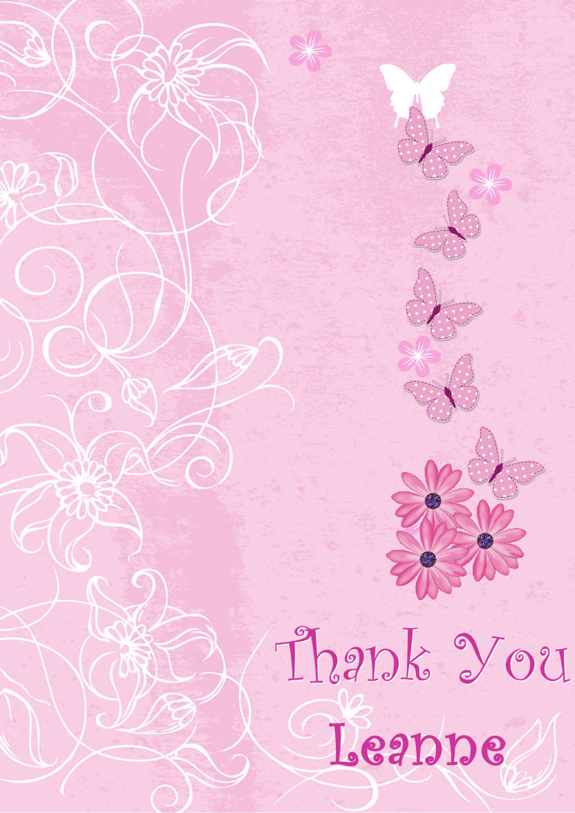 Pink Butterfly Background - card made with Crafty Bob's Card Creator