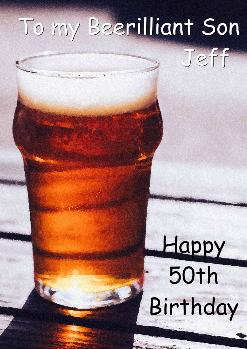 Mine's a Pint Any Occasion Card - card made with Crafty Bob's Card Creator