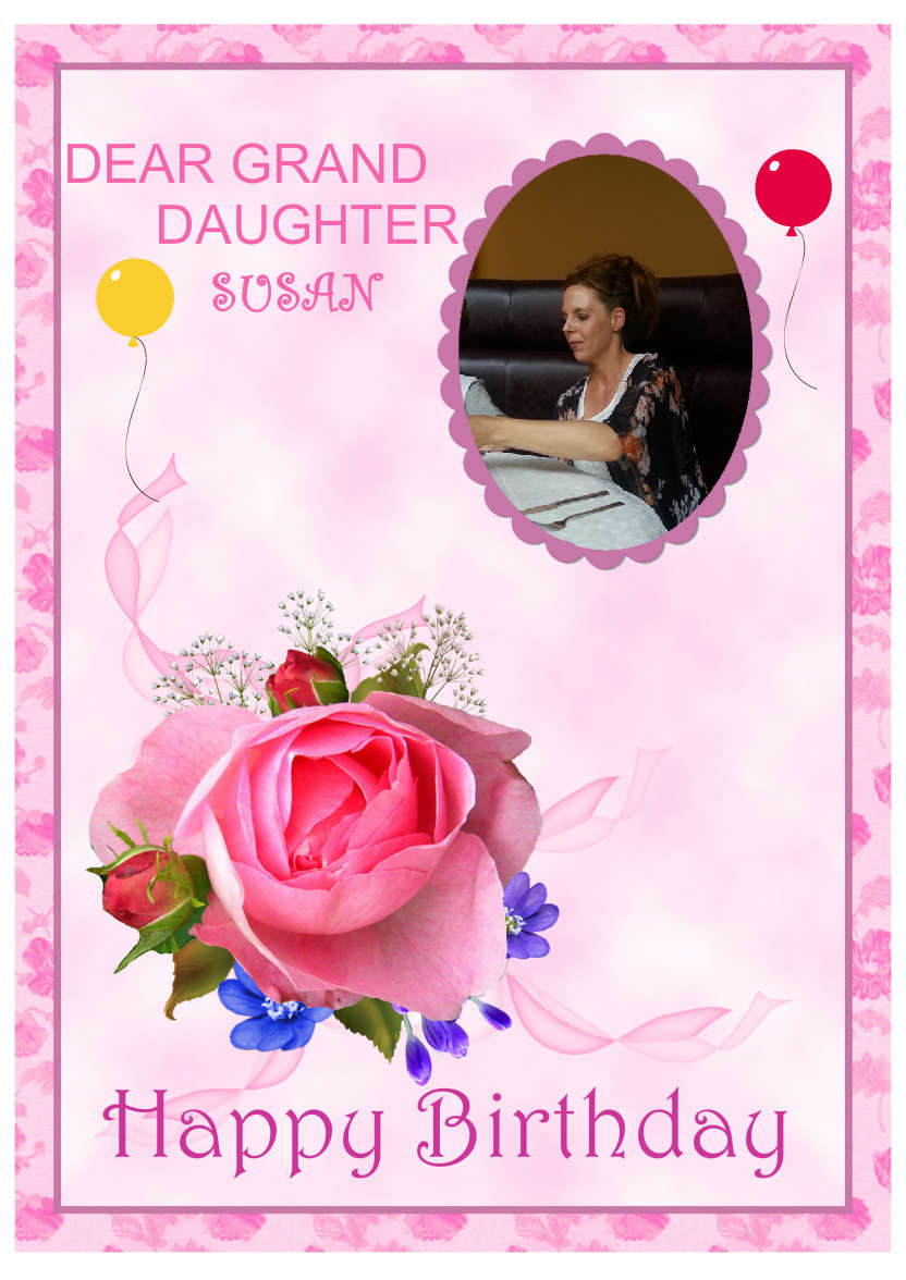 Pink Rose Spray - card made with Crafty Bob's Card Creator
