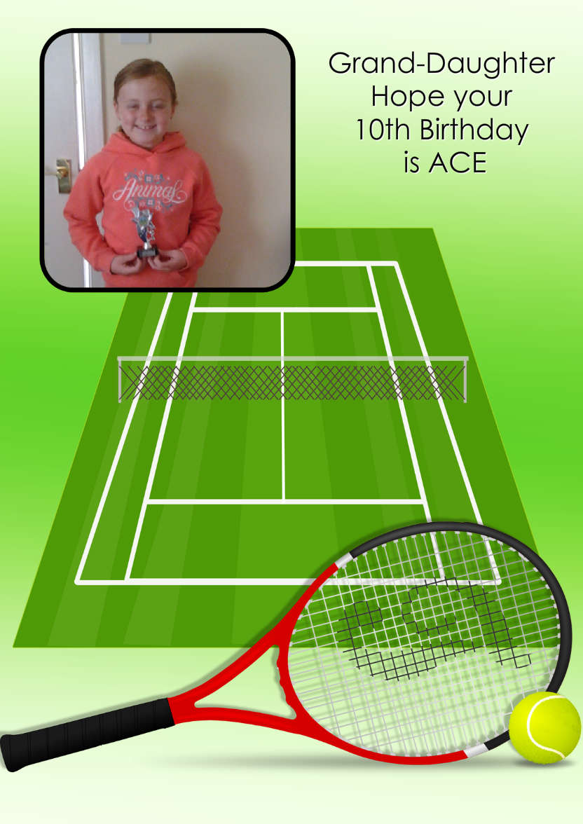 Tennis Apeture Photo Card - card made with Crafty Bob's Card Creator