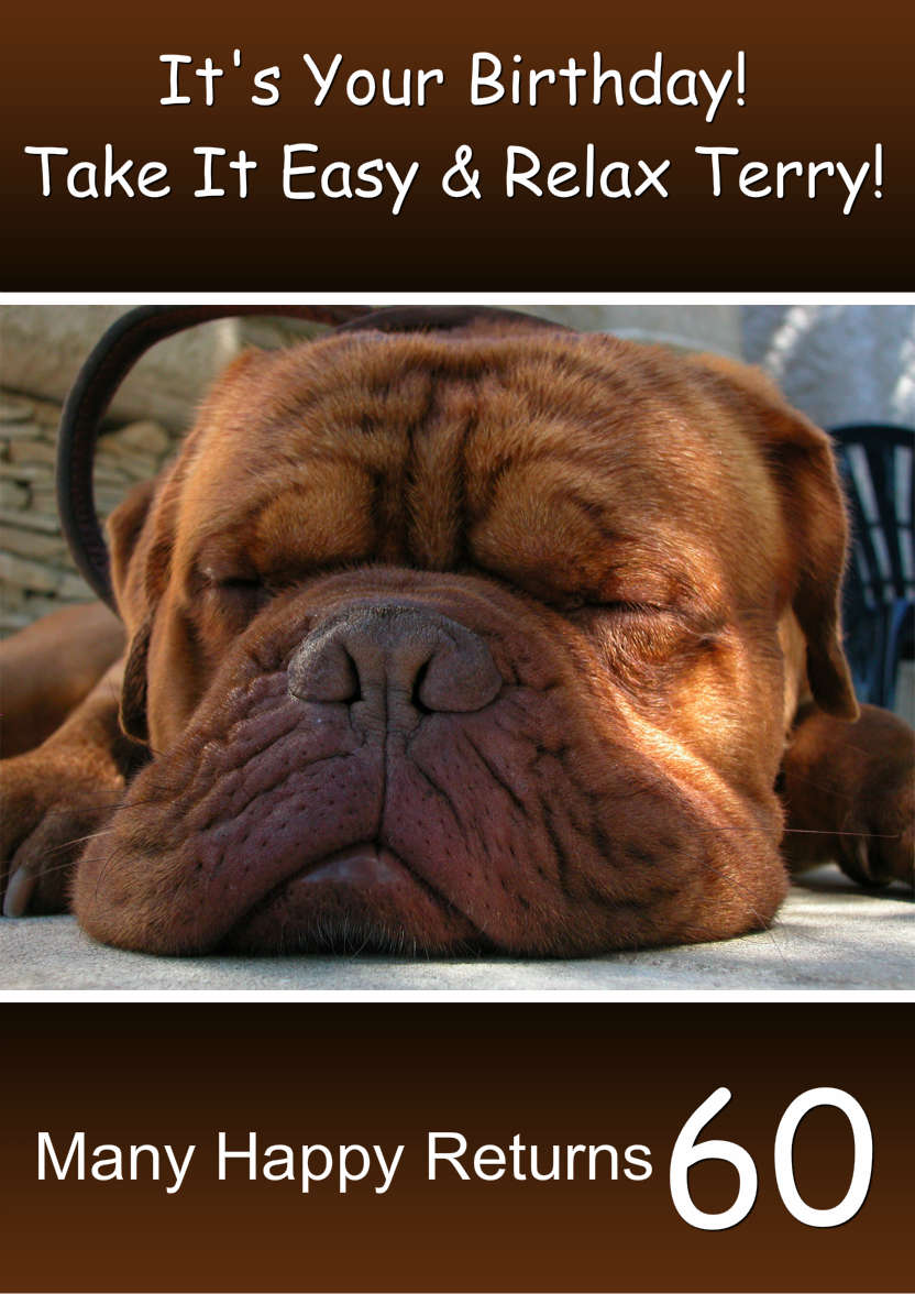 Sleeping Dog Card Front - card made with Crafty Bob's Card Creator
