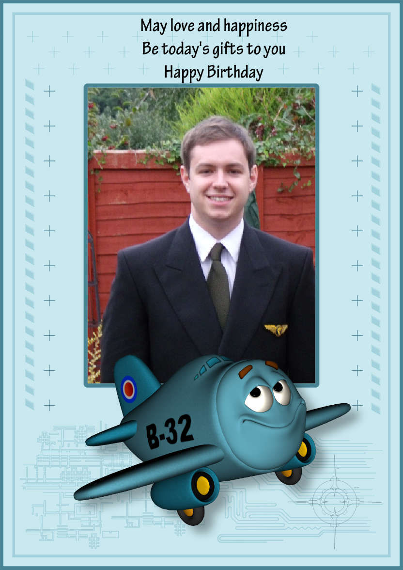 Airplane - card made with Crafty Bob's Card Creator
