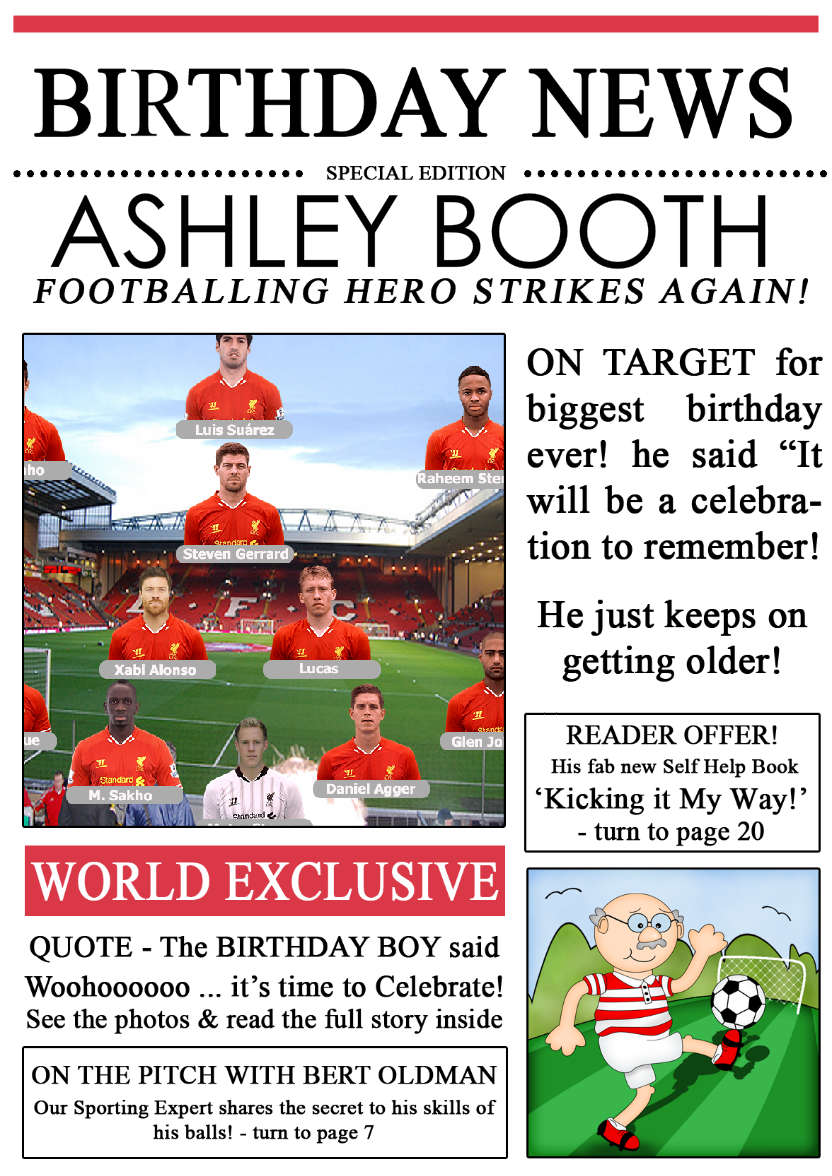 Football News Birthday Photo Upload Card - card made with Crafty Bob's Card Creator
