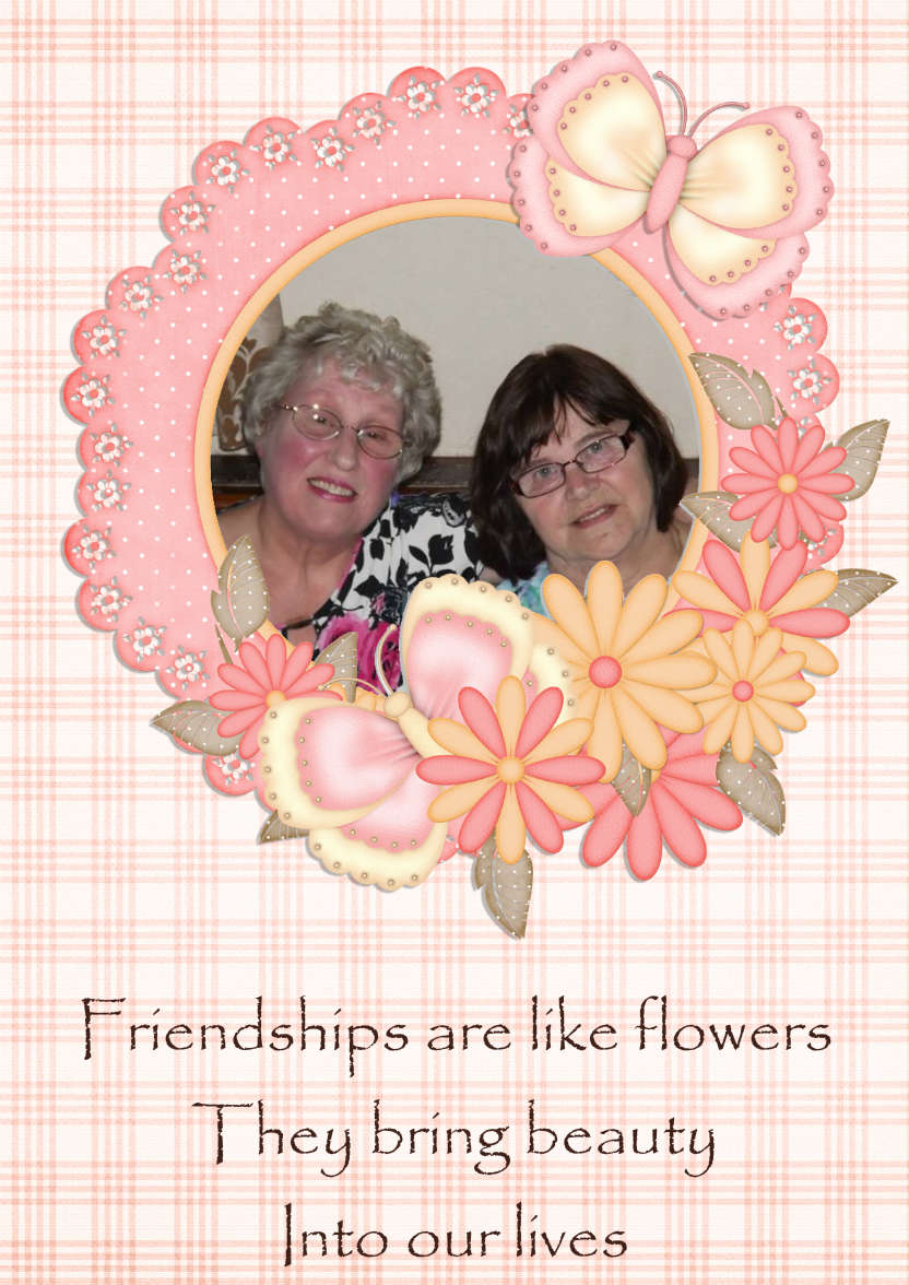 Pretty Pink Butterfly Frame Photo Card - card made with Crafty Bob's Card Creator