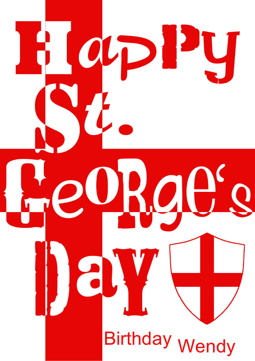 St. George's Day Word Art Card - card made with Crafty Bob's Card Creator
