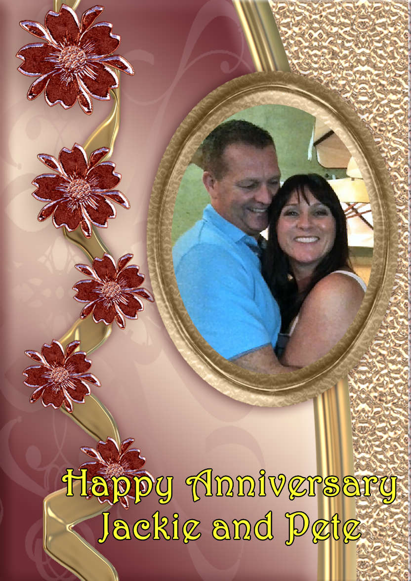Glass Flowers Anniversary Card - card made with Crafty Bob's Card Creator
