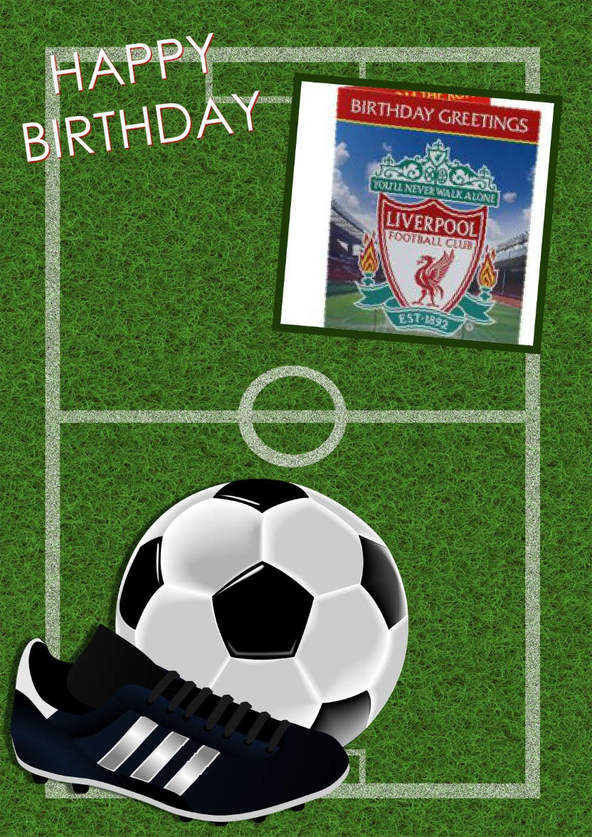 Football Aperture Photo Card - card made with Crafty Bob's Card Creator