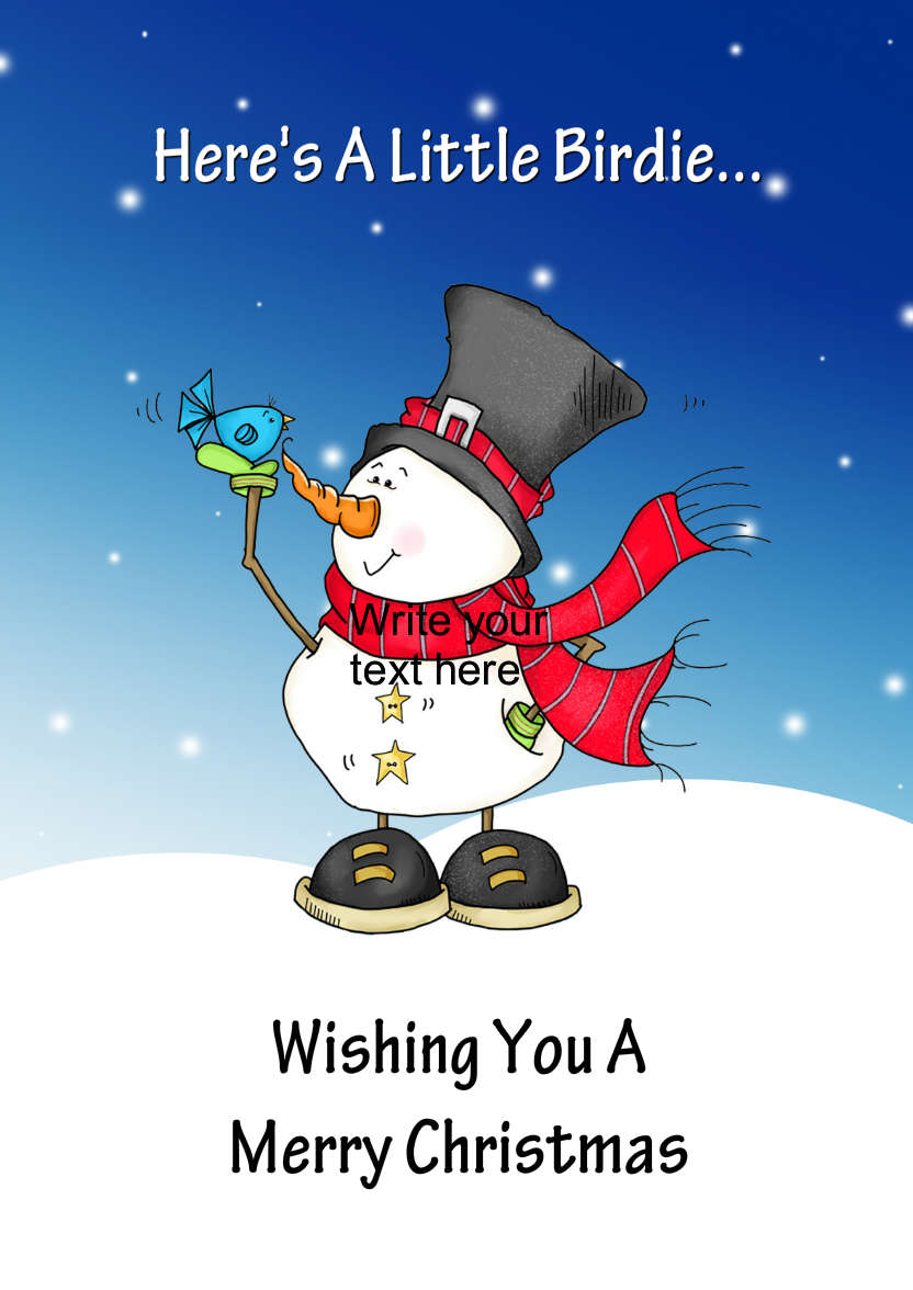 A Little Birdie Told Me It's Christmas Card Front - card made with Crafty Bob's Card Creator
