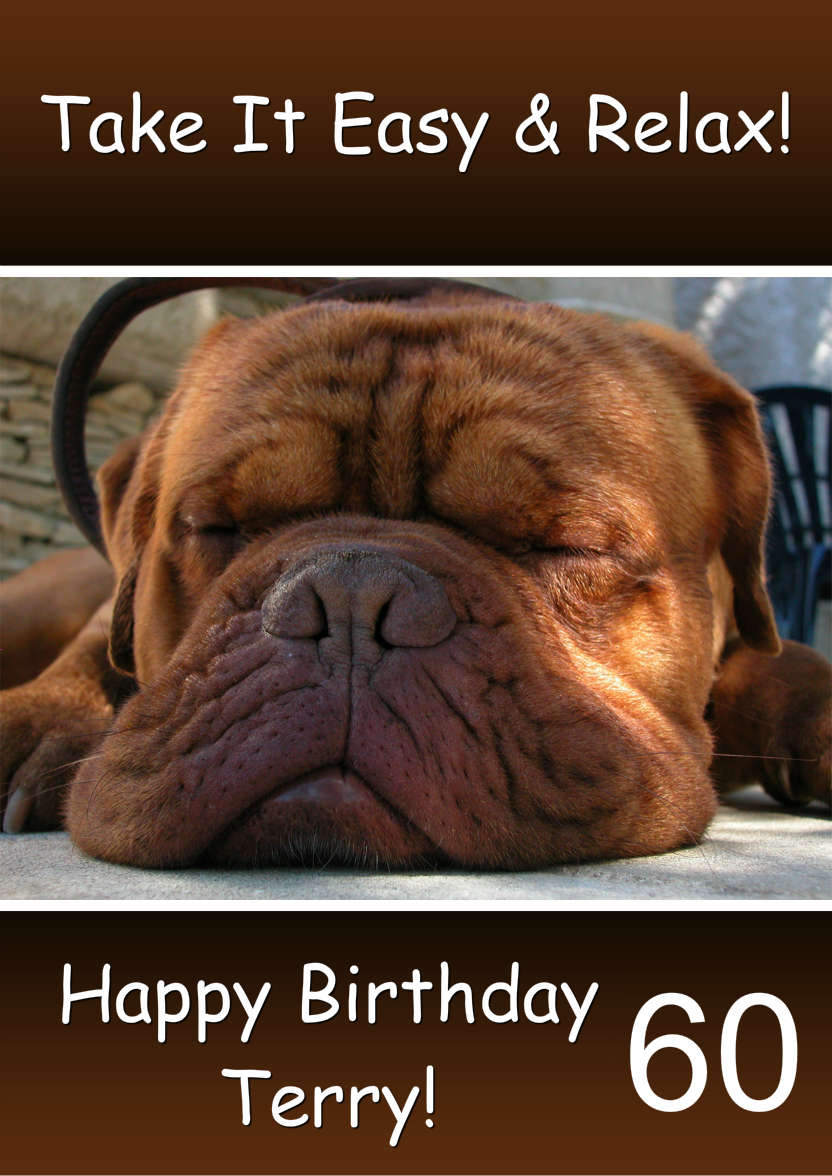Sleeping Dog Card Front - card made with Crafty Bob's Card Creator