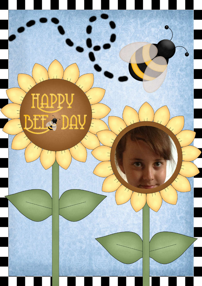 Happy Bee Day - card made with Crafty Bob's Card Creator