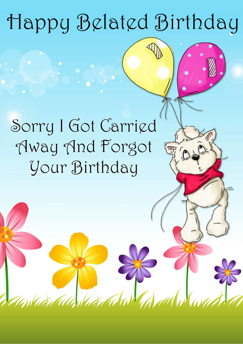 Bear Floating Away with Balloons Card Front - card made with Crafty Bob's Card Creator