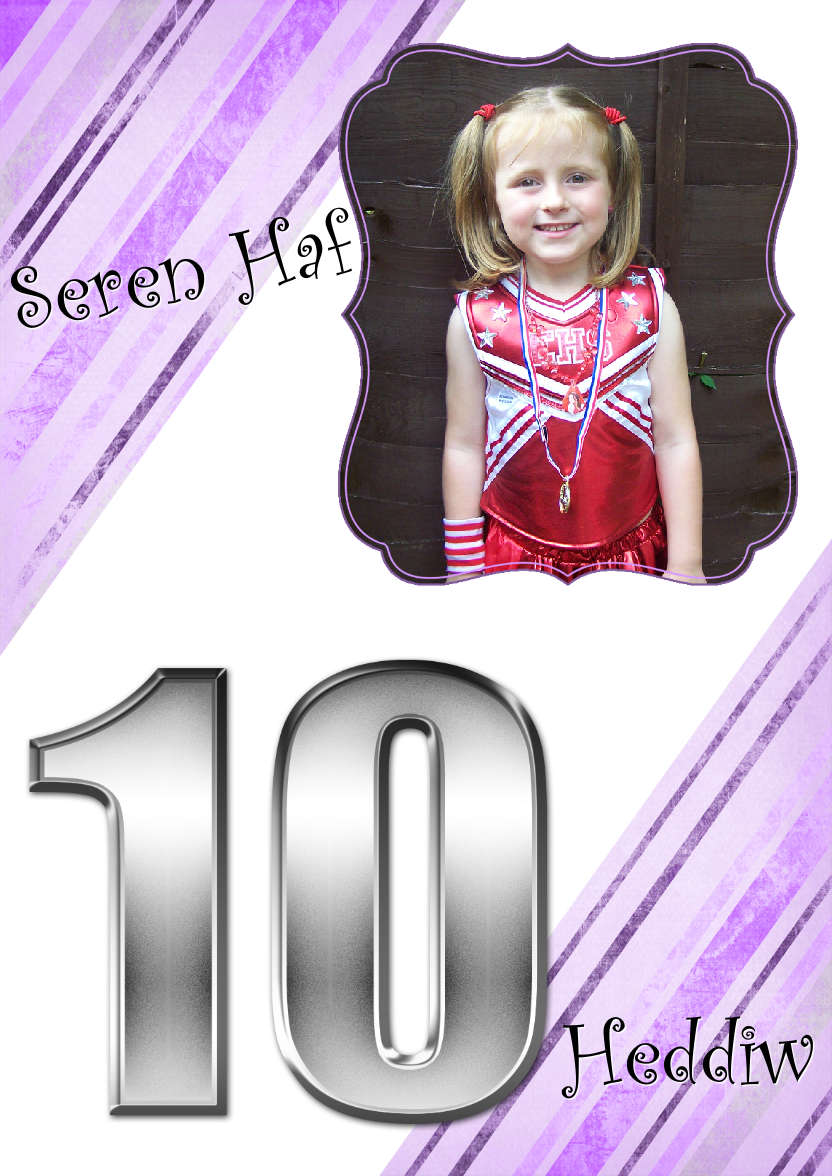 Grunge Stripes Age 10 Birthday Girl - card made with Crafty Bob's Card Creator
