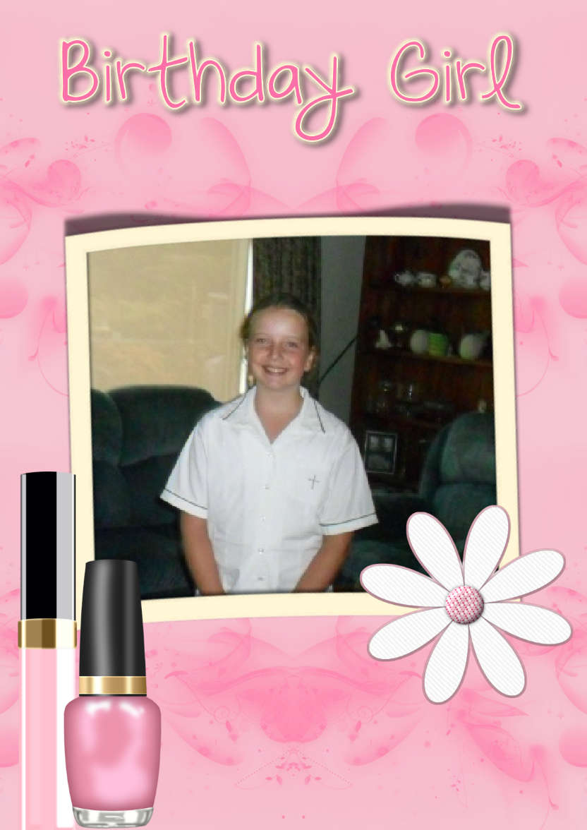 Birthday Girly Girl - card made with Crafty Bob's Card Creator
