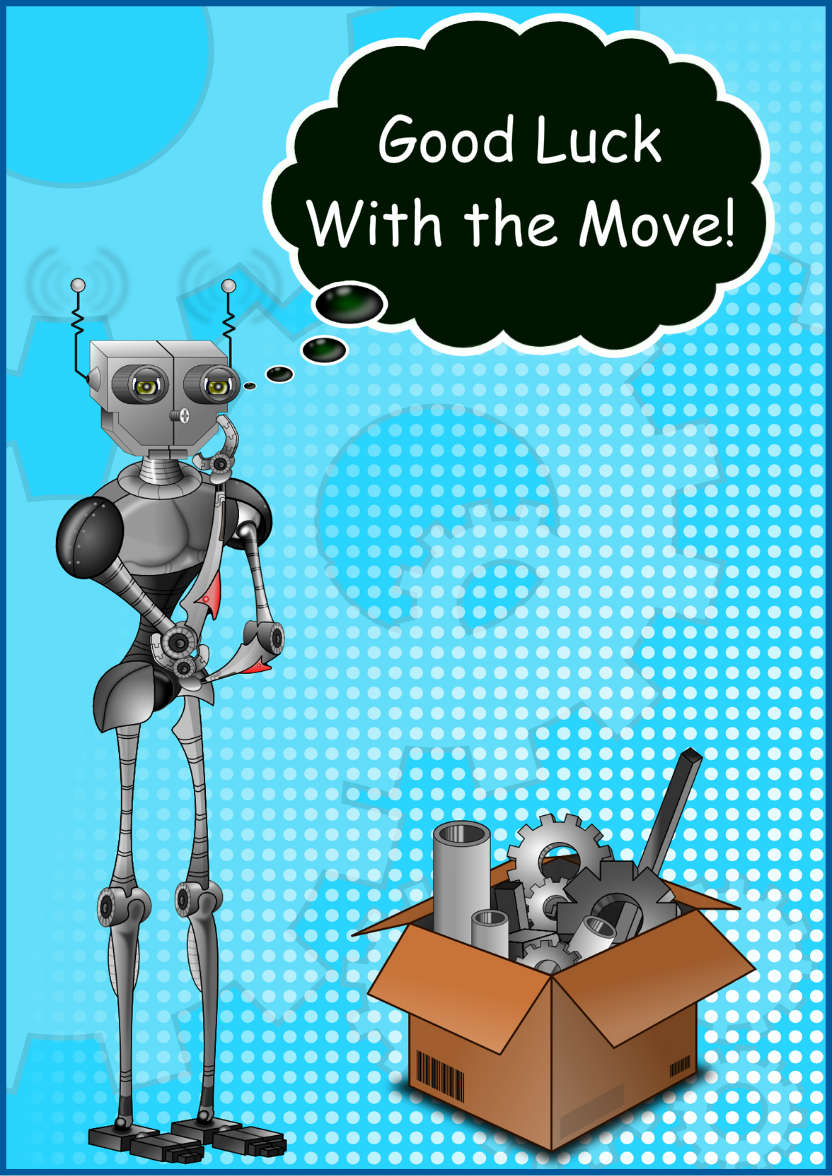 Robot New Home Card - card made with Crafty Bob's Card Creator