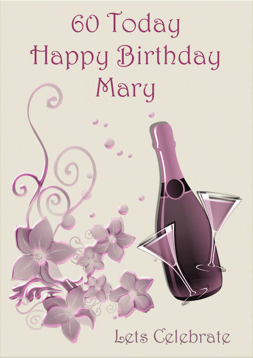 Champagne and Flowers - card made with Crafty Bob's Card Creator