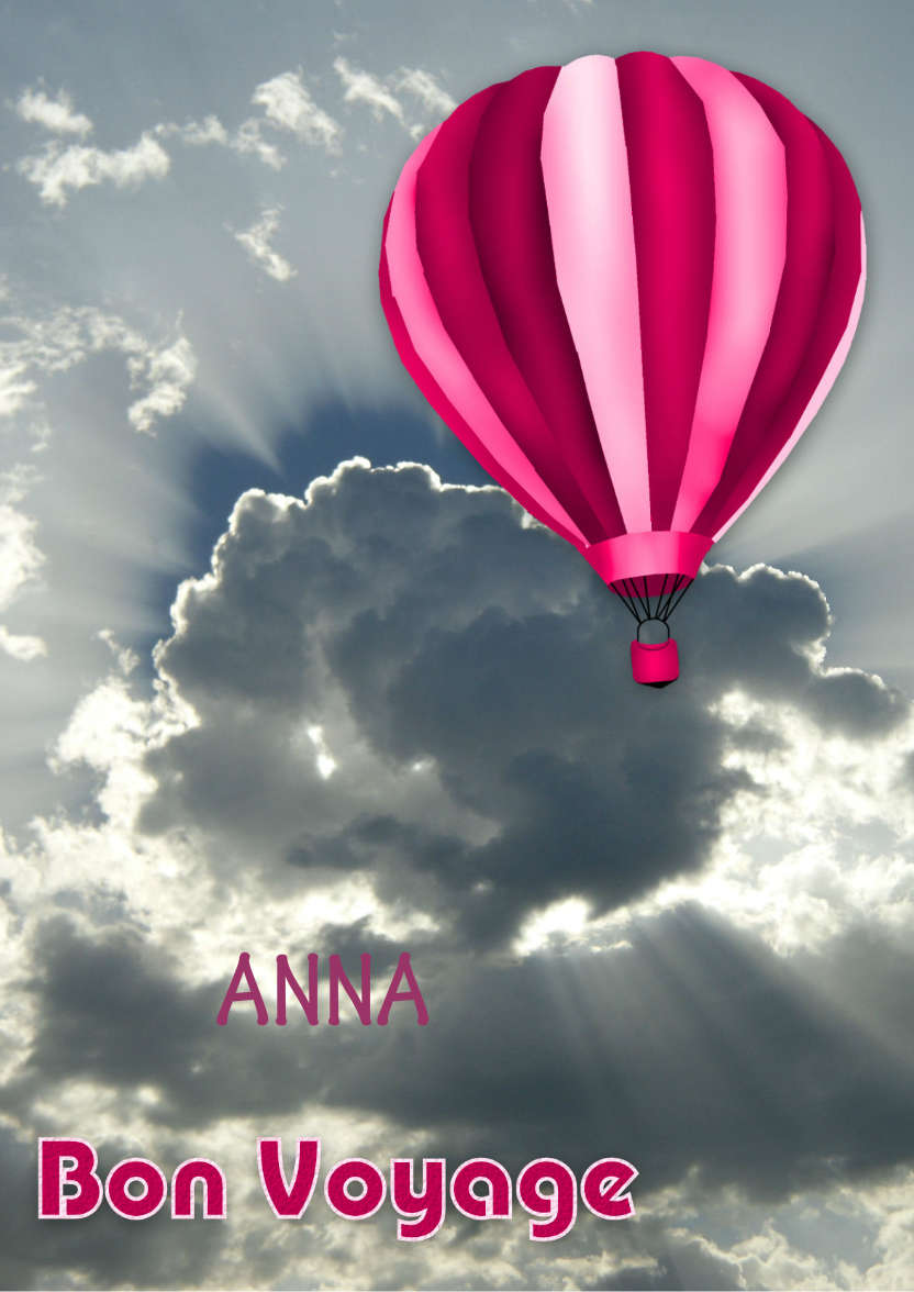 Bon Voyage Balloon in Sky - card made with Crafty Bob's Card Creator
