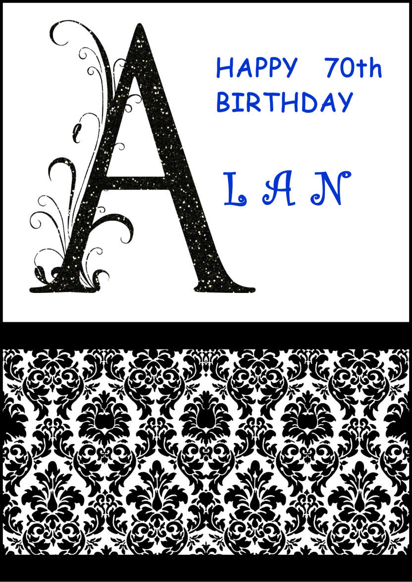 Damask Monogram Letter a Card - card made with Crafty Bob's Card Creator